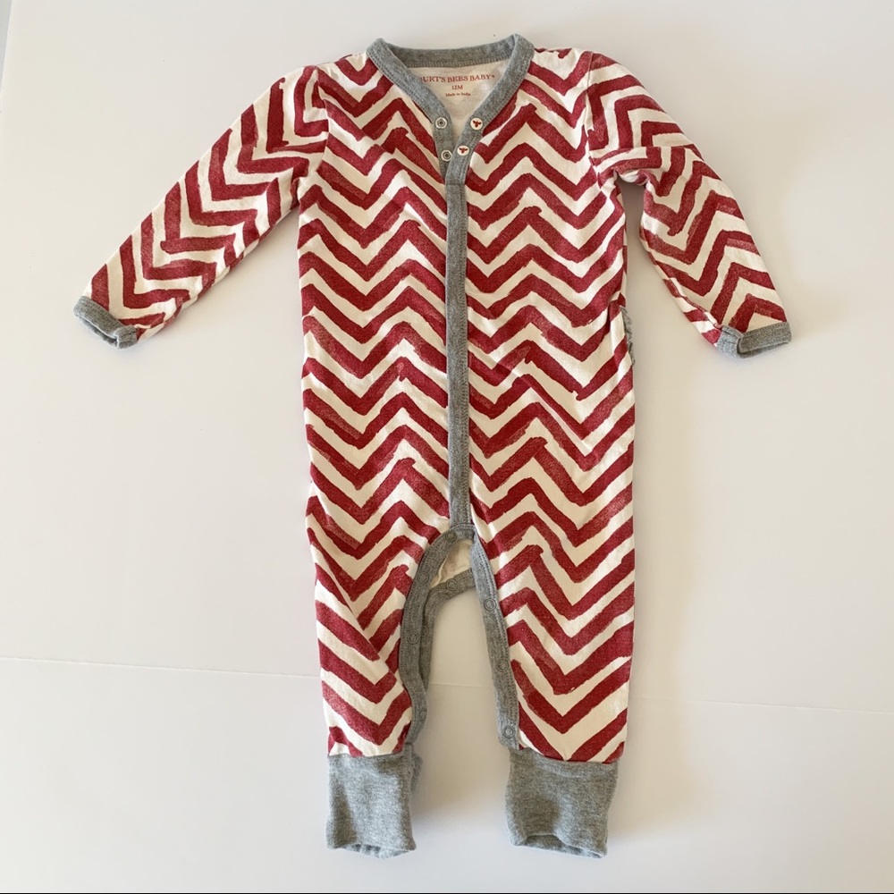 Burt’s Bees Baby Watercolor Chevron Coverall Pjs